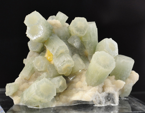Light Green Aragonite Crystals from Ponte Capodarso, Catanissetta Province, Sicily, Italy