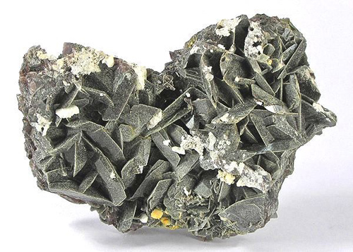 Axinite with Chlorite Coating from Scopi Mt., Medel Valley, Grischun (Grisons; GraubÃ¼nden), Switzerland