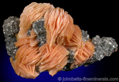 Barite and Cerussite over Galena from Mibladen, Khénifra Province, Morocco
