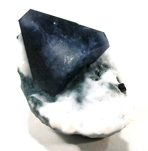 Perfect Triangular Benitoite Crystal from Dallas Gem Mine, San Benito River headwaters area, New Idria District, Diablo Range, San Benito Co., California