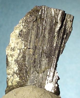 Lamellar Bismuthinite crystals from Marcamarcani Mine, Sorata, Larecaja Province, La Paz Department, Bolivia