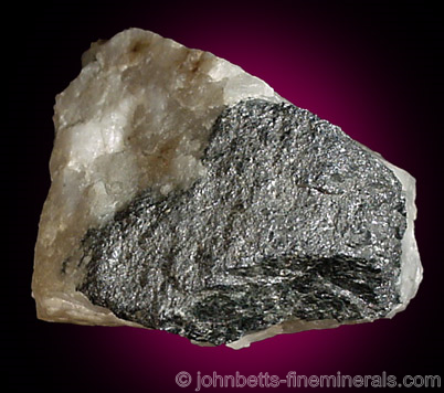 Bismuthinite on Quartz from Wolfach, Baden, Germany