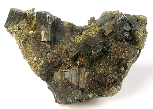 Bournonite Clusters with Pyrite from Quiruvilca Mine (La Libertad Mine), Quiruvilca District, Santiago de Chuco Province, La Libertad Department, Peru