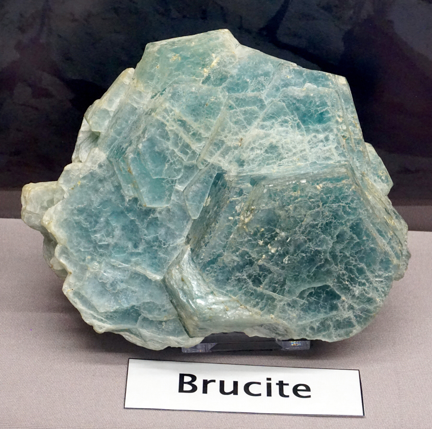 Blue Foliated Brucite Crystals from Bazhenovskoe Deposit, Russia