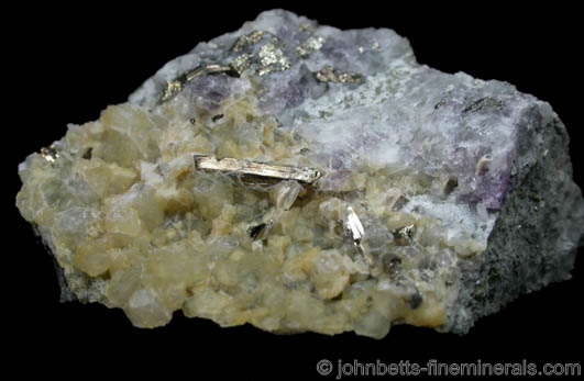 Elongated Calaverite Crystal from Cripple Creek District, Teller County, Colorado