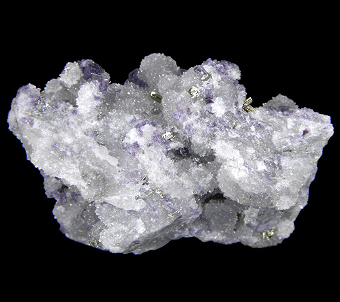 Calaverite with Fluorite in Quartz from Cresson Mine, Eclipse Gulch, Cripple Creek District, Teller Co., Colorado