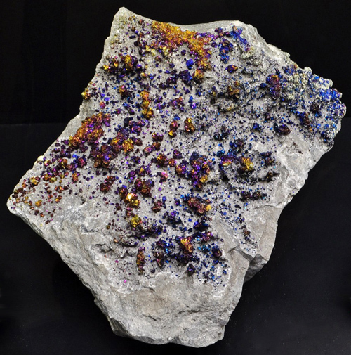 Iridescent Chalcopyrite on Dolomite from Sweetwater Mine, Reynolds Co., Missouri
