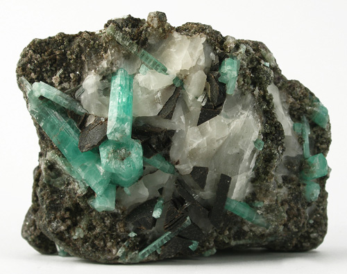 Sharp Chamosite with Emerald from Hubei Mine (Qinjiafang Mine), Pingjiang Co., Yueyang Prefecture, Hunan Province, China