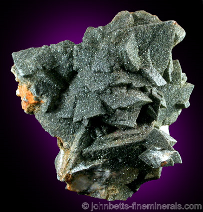 Chlorite Coating on Adularia from Tilcon Quarry, Acushnet, Bristol County, Massachusetts