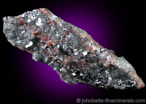Red Chondrodite Grains in Magnetite from Palabora Mine, Limpopo Province, South Africa