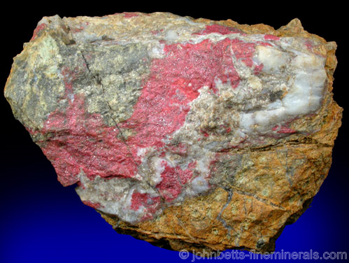 Cinnabar Crystal Vein from Day Tunnel, New Almaden Mine, Santa Teresa Hills, Santa Clara County, California