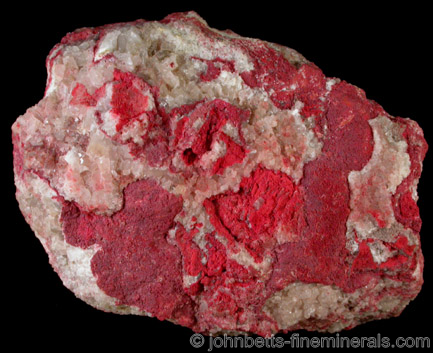 Cinnabar Mas with Calcite from Terlingua District, Brewster County, Texas