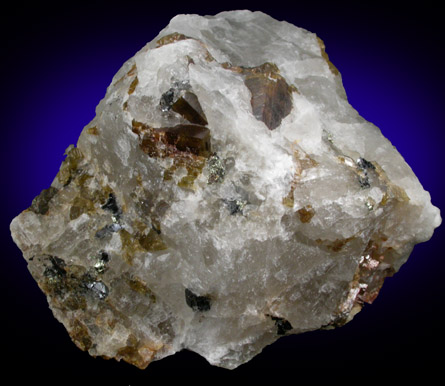 Cryolite with Siderite and Sphalerite from Ivigtut, Arsuk Firth (Arsukfjord), Kitaa Province, Greenland