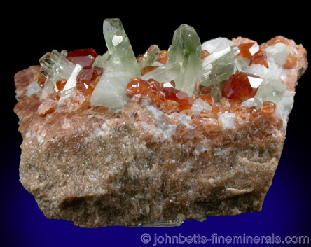 Diopside and Grossular Garnet from Val D'Ala, Piemonte, Italy