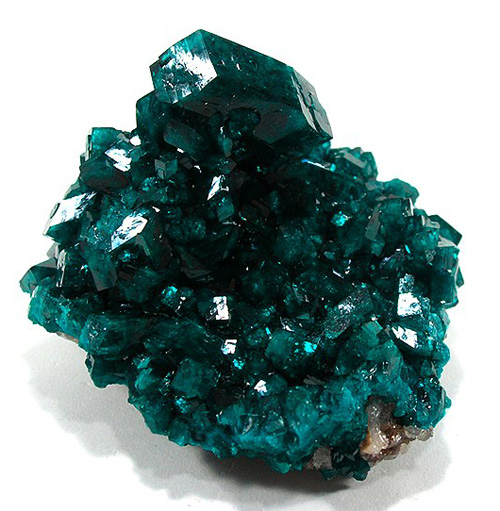 Deep Green Dioptase Cluster from Altyn-Tyube, Kirghiz Steppes, Qaraghandy Oblysy, Kazakhstan