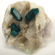 Dioptase Crystals on Quartz