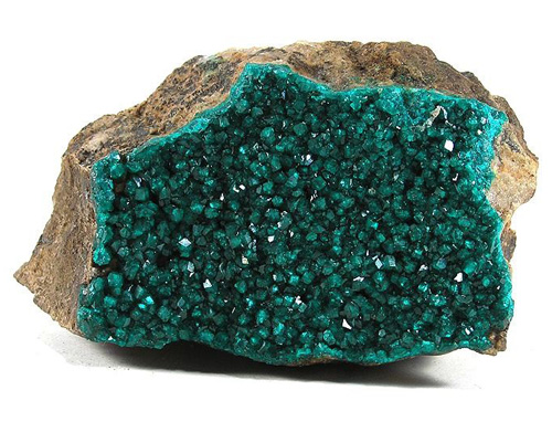 Drusy Dioptase Crystals from Altyn-Tyube, Kirghiz Steppes, Qaraghandy Oblysy, Kazakhstan