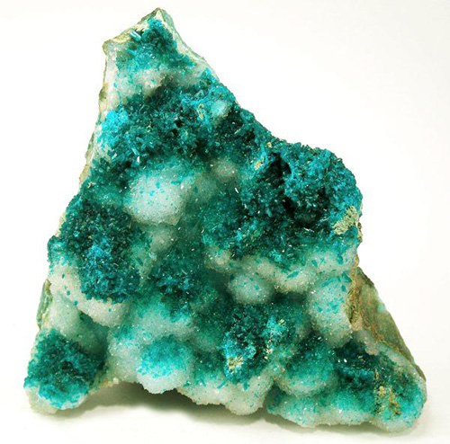 Dioptase with Drusy Quartz from Morenci Mine, Morenci, Copper Mountain District, Shannon Mts, Greenlee Co., Arizona
