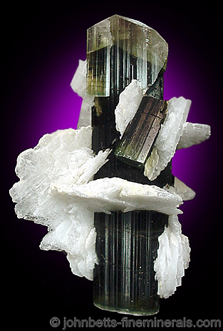 Prismatic Elbaite in Cleavlandite from Stak Nala, Pakistan