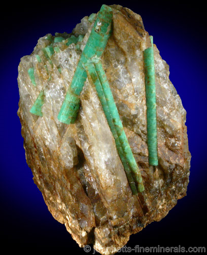 Elongated Emerald Crystals in Matrix from Mount Dayakou tungsten mine, 6 km northeast of Mengdong village, Malipo County, Yunnan Province, China