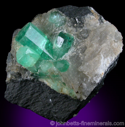 Intersecting Emerald Crystals from Muzo Mine, Vasquez-Yacopi District, Colombia