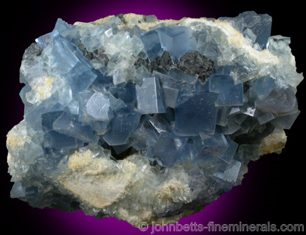 Blue Fluorite Cubes from Blanchard Mine, Hansonburg District, Socorro County, New Mexico