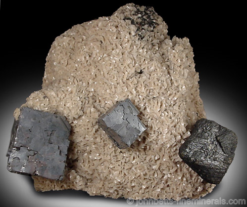 Galena Cubes on Dolomite from Tri-State Lead-Zinc Mining District, near Joplin, Jasper County, Missouri