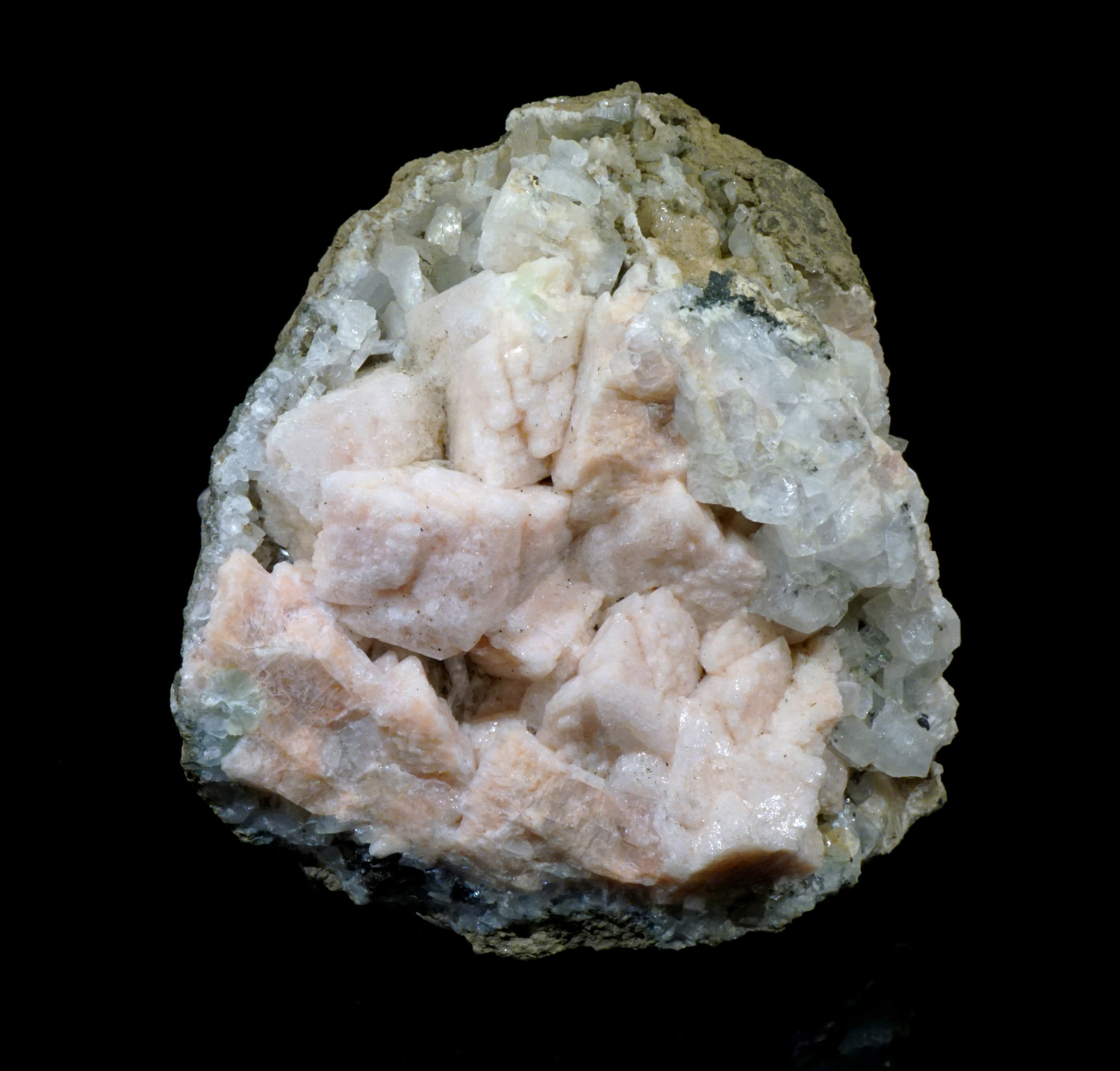 Pink Gmelinite Crystals from Prospect Park Quarry, Prospect Park, Passaic Co., New Jersey