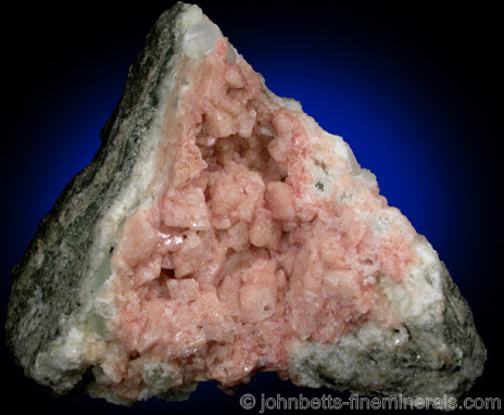 Pink Gmelinite in Basalt from Prospect Park Quarry, Prospect Park, Passaic County, New Jersey