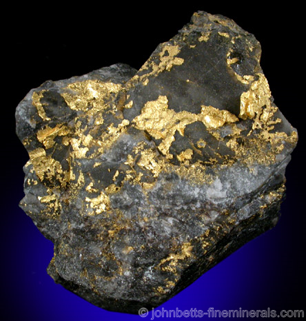 Gold Crust on Matrix from McKenzie Red Lake Mine, Balmerton, Ontario, Canada