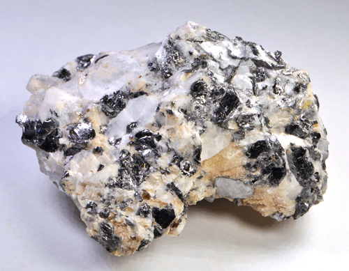 Graphite Flakes on Calcite from Rhein Properly, Amity, Orange Co., New York