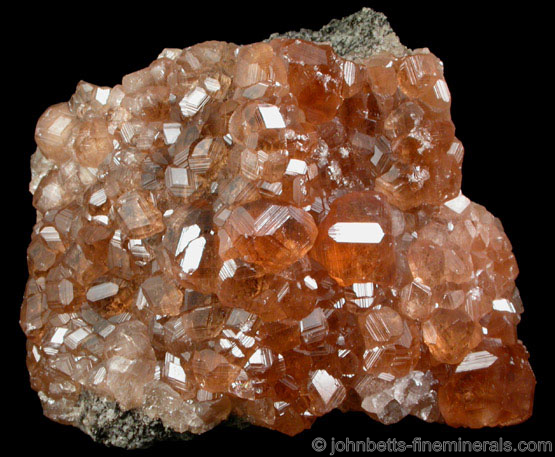 Hessonite Crystal Cluster from Jeffrey Mine, Asbestos, Québec, Canada