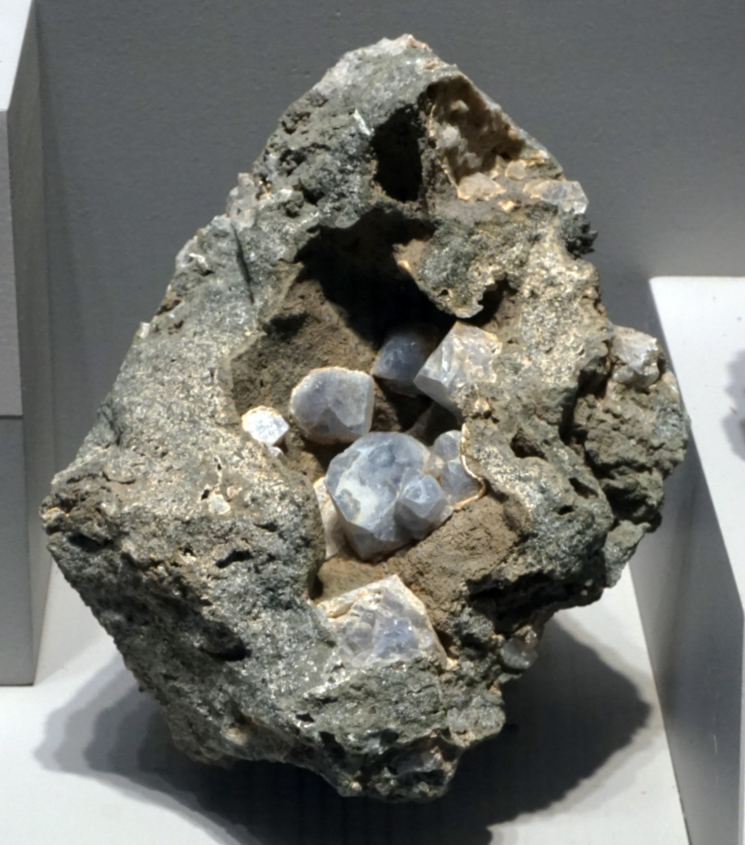 Hauyne Crystals in Matrix Pocket from Sacrofano, Latium, Italy