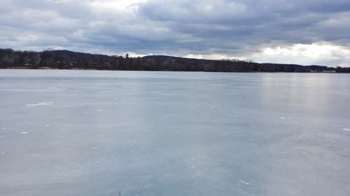 Frozen Lake from Congers Lake, Congers, Rockland Co., New York