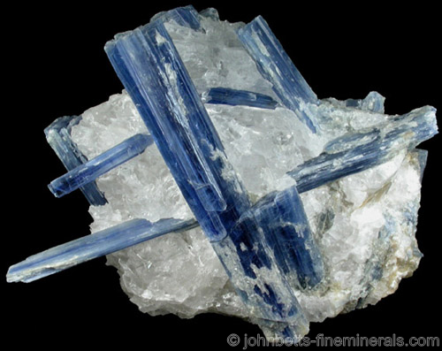 Deep Blue Kyanite in Quartz from Barra do Salinas, Minas Gerais, Brazil