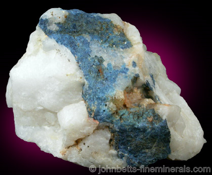 Lazulite vein in Quartz from Champion Mine, White Mountains, Mono County, California