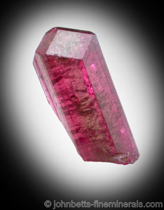 Single Red Liddicoatite Crystal from Antsriabi, Madagascar
