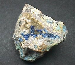 Blue Linarite Vein from Bingham, Socorro Co., New Mexico