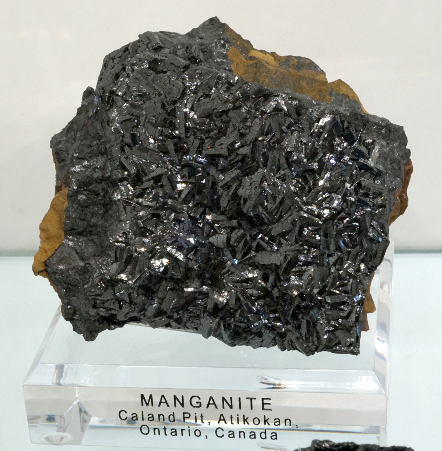 Lustrous Manganite on Matrix from Caland Pit, Atikokan, Ontario, Canada