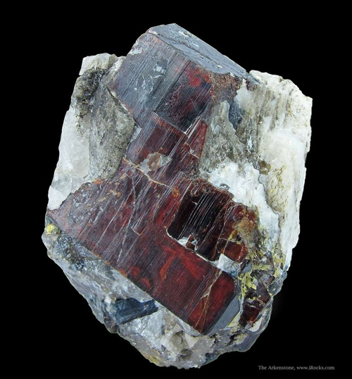 Deeply Striated Dark Red Tantalite on Matrix from Mawi, Nuristan, Laghman Province, Afghanistan