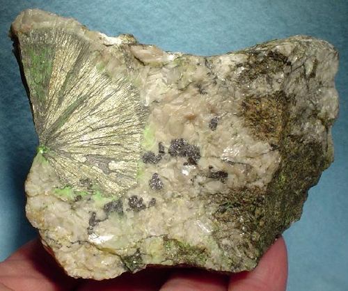Radial Millerite Spray from Pafuri nickel deposit, Mabilikewe Hill, Limpopo Province, South Africa