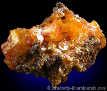 Orange Mimetite Crystals from Pingtouling Mine, Guandong, China