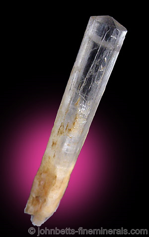 Single Clear Natrolite Crystal from Chimney Rock Quarry, Bound Brook, Somerset County, New Jersey