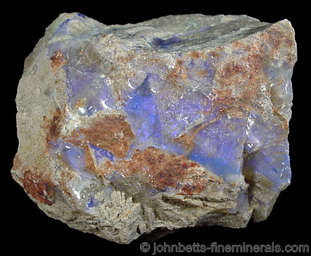 Blue Opal on Matrix from Andamooka, Australia
