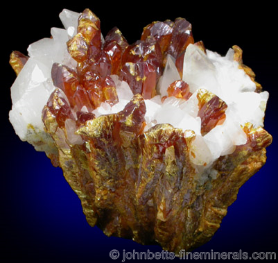 Lustrous Orpiment with Calcite from Shimen Mine, Hunan, China
