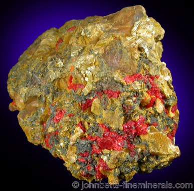 Bright Yellow Orpiment With Realgar from White Cap Mine, Manhattan, Nye County, Nevada