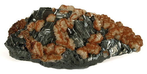 Polybasite, Calcite, and Stephanite from Fresnillo de Gonzalez Echeverria (Fresnillo), Mun. de Fresnillo, Zacatecas, Mexico