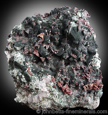 Pumpellyite on Copper from Atlantic Mine, Houghton, Michigan