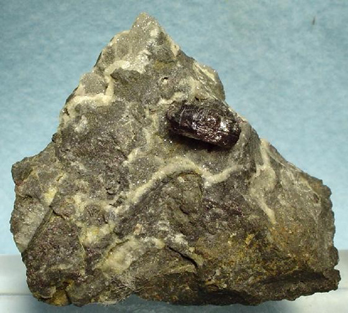 Single Pyrargyrite Crystal on Matrix from Lill Mine, Black pits deposit, Pribram, Central Bohemia Region, Bohemia, Czech Republic