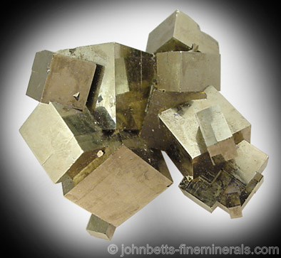 Pyrite Cubic Crystal Cluster from Yaogangxian Mine, Nanling Mountains, Hunan Province, China